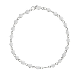 14k White Gold Bracelet with Polished Circles (4.00 mm) RCJ