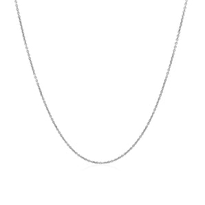 14k White Gold Cable Link Chain (0.50 mm) RCJ