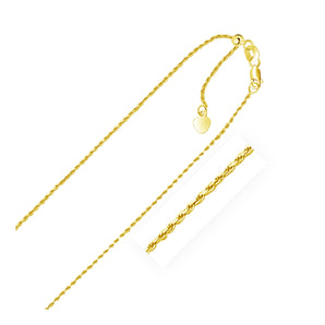 10k Yellow Gold Adjustable Rope Chain (0.95 mm) RCJ