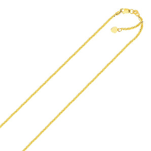 14k Yellow Gold Adjustable Sparkle Chain (1.20 mm) RCJ