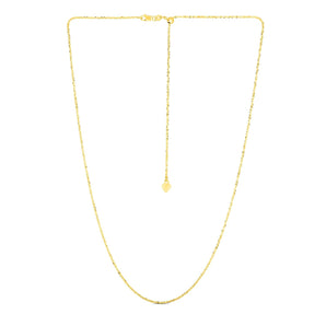 14k Yellow Gold Adjustable Sparkle Chain (1.20 mm) RCJ