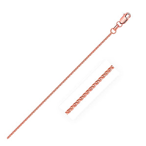 14k Rose Gold Diamond Cut Round Wheat Chain (1.20 mm) RCJ