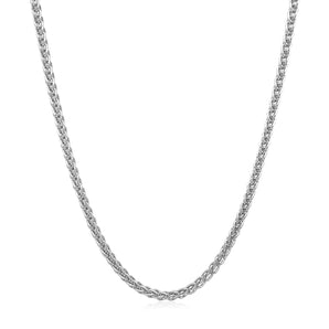 14k White Gold Round Wheat Chain (2.1 mm) RCJ