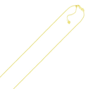 14k Yellow Gold Adjustable Cable Chain (1.10 mm) RCJ
