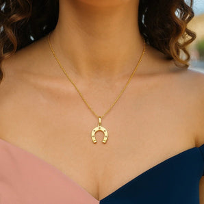 14K Yellow Gold Necklace with Horseshoe RCJ