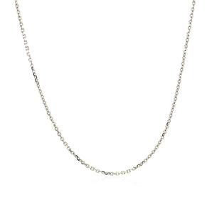 14k White Gold Diamond Cut Cable Link Chain (1.10 mm) RCJ