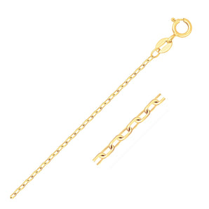 14k Yellow Gold Faceted Cable Link Chain (1.2 mm) RCJ