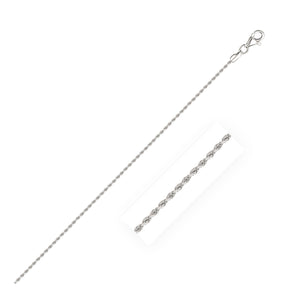 14k White Gold Solid Diamond Cut Rope Chain (1.60 mm) RCJ