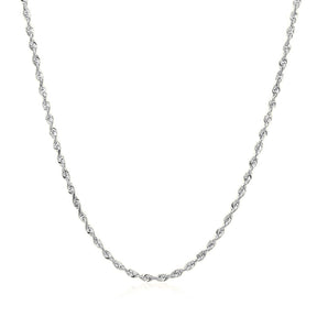 14k White Gold Solid Diamond Cut Rope Chain (1.60 mm) RCJ