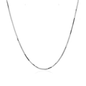 10k White Gold Classic Box Chain (0.94 mm) RCJ