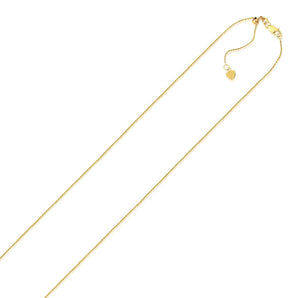 10k Yellow Gold Adjustable Cable Chain (1.10 mm) RCJ