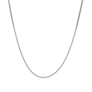 14k White Gold Gourmette Chain 1.0mm (1.00 mm) RCJ