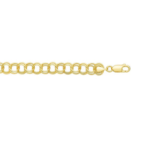 14k Yellow Gold Solid Double Link Charm Bracelet (8.00 mm) RCJ
