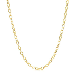 14k Yellow Gold Pendant Chain with Textured Links (2.50 mm) RCJ