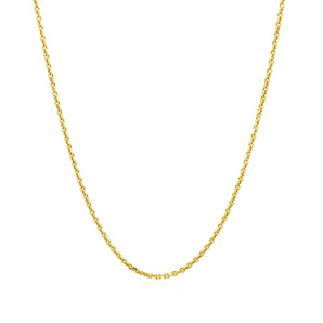 14k Yellow Gold Diamond Cut Cable Link Chain (1.30 mm) RCJ