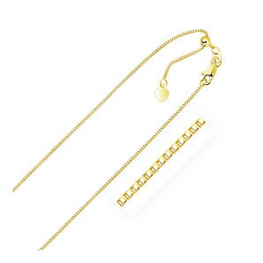 10k Yellow Gold Adjustable Box Chain (0.85 mm) RCJ