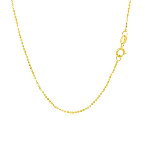 14k Yellow Gold Diamond-Cut Bead Chain (0.90 mm) RCJ