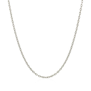 14k White Gold Oval Cable Link Chain (1.50 mm) RCJ