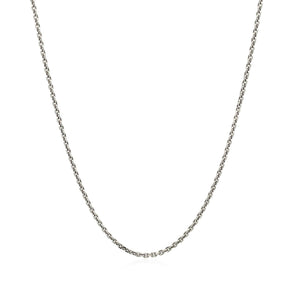 14k White Gold Diamond Cut Cable Link Chain (1.30 mm) RCJ