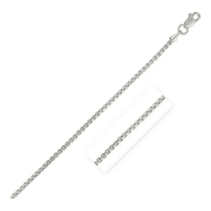 14k White Gold Round Box Chain (1.3 mm) RCJ