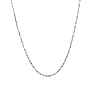 14k White Gold Round Box Chain (1.3 mm) RCJ
