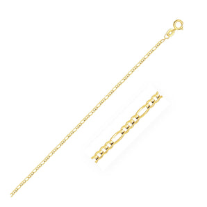 14k Yellow Gold Solid Figaro Chain (1.30 mm) RCJ