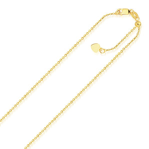 14k Yellow Gold Singapore Style Adjustable Chain (1.40 mm) RCJ
