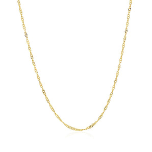 14k Yellow Gold Singapore Style Adjustable Chain (1.40 mm) RCJ