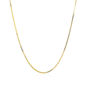 18k Yellow Gold Box Chain 0.8mm (0.78 mm) RCJ