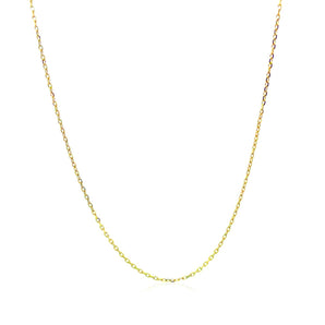 14k Yellow Gold Diamond Cut Cable Link Chain (0.87 mm) RCJ