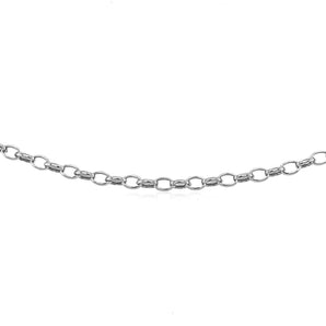 14k White Gold Oval Rolo Bracelet  (3.20 mm) RCJ