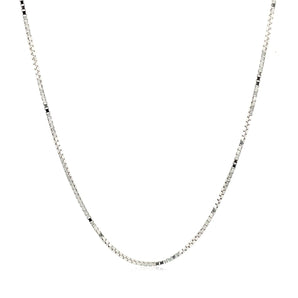 10k White Gold Adjustable Box Chain (0.85 mm) RCJ