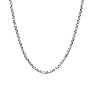 14k White Gold Round Box Chain (2.5 mm) RCJ