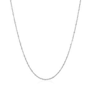 14k White Gold Singapore Chain 0.8mm (0.81 mm) RCJ