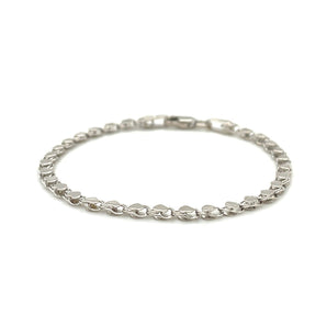 14k White Gold Heart Bracelet (3.00 mm) RCJ
