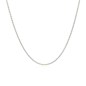 14k White Gold Oval Cable Link Chain (0.97 mm) RCJ