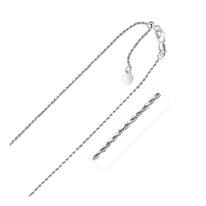 14k White Gold Adjustable Rope Chain (0.95 mm) RCJ