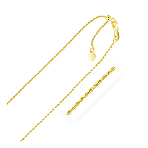 14k Yellow Gold Adjustable Rope Chain (0.95 mm) RCJ