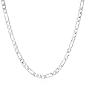 14k White Gold Solid Figaro Chain (2.60 mm) RCJ