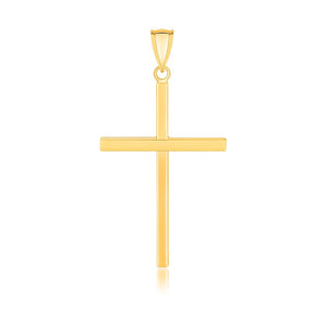 14k Yellow Gold Polished Flat Cross Pendant RCJ