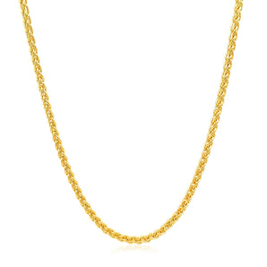 14k Yellow Gold Round Wheat Chain (2.1 mm) RCJ