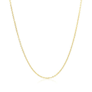 14k Yellow Gold Diamond Cut Cable Link Chain (1.10 mm) RCJ