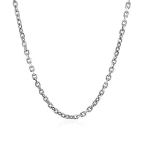 14k White Gold Diamond Cut Cable Link Chain (2.20 mm) RCJ