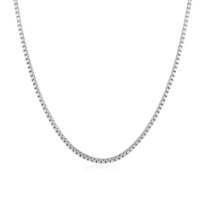 14k White Gold Classic Box Chain (1.10 mm) RCJ