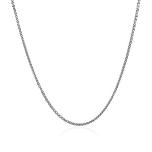 14k White Gold Diamond Cut Round Wheat Chain (1.20 mm) RCJ