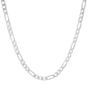 14k White Gold Solid Figaro Chain (3.80 mm) RCJ