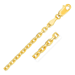 14k Yellow Gold Diamond Cut Cable Link Chain (2.60 mm) RCJ