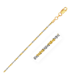 14k White and Yellow Gold Two Tone Sparkle Chain (1.50 mm) RCJ