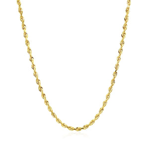 14k Yellow Gold Solid Diamond Cut Rope Chain (2.50 mm) RCJ
