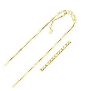 14k Yellow Gold Adjustable Box Chain (1.10 mm) RCJ